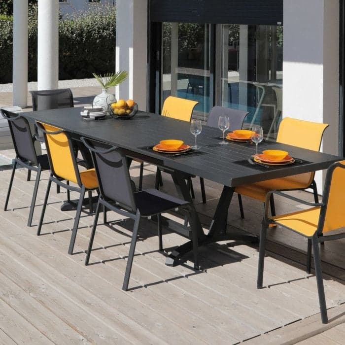 Fauteuil de jardin empilable aluminium et toile - Cauro-OCÉO