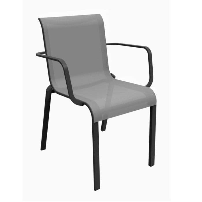 Fauteuil de jardin empilable aluminium et toile - Cauro-OCÉO