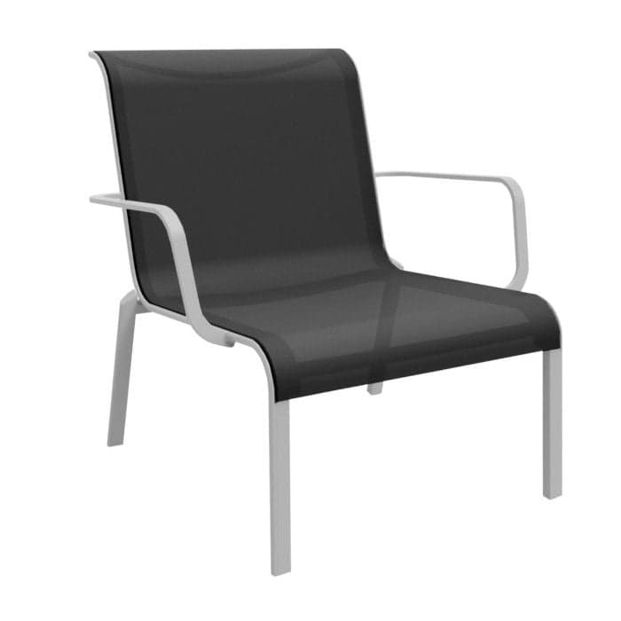 Fauteuil bas de jardin aluminium et toile - Cauro-OCÉO