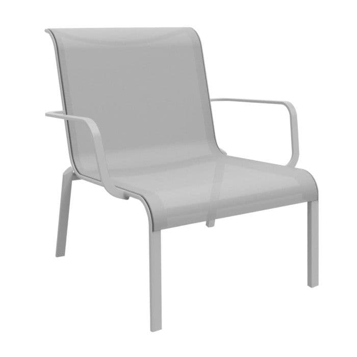 Fauteuil bas de jardin aluminium et toile - Cauro-OCÉO