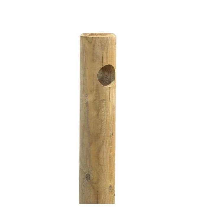 Poteau Rondin Chanfreiné 1 Lisse - Ø140 mm / L.1,5 m - Pin traité Classe 4 Vert-NATURE BOIS CONCEPT