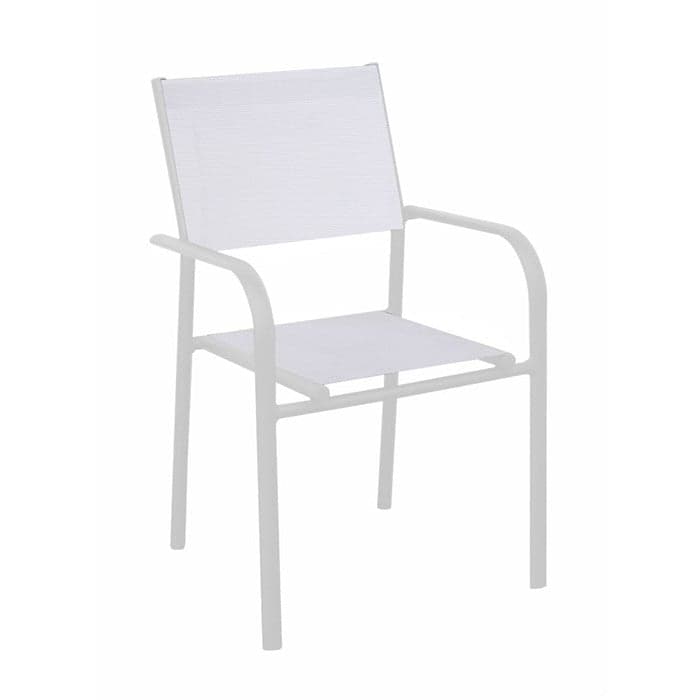 Fauteuil de jardin empilable aluminium et toile - Duca-PROLOISIRS