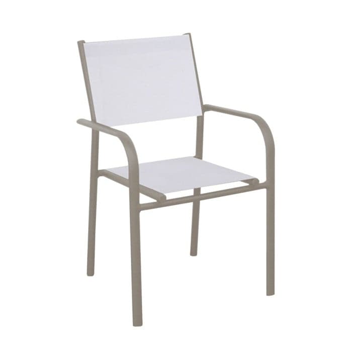 Fauteuil de jardin empilable aluminium et toile - Duca-PROLOISIRS