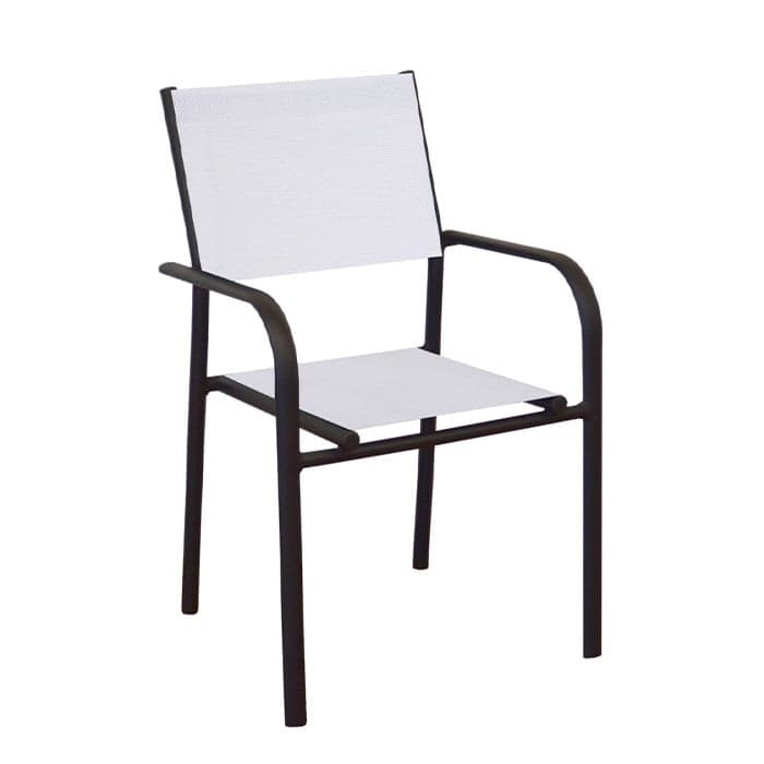 Fauteuil de jardin empilable aluminium et toile - Duca-PROLOISIRS