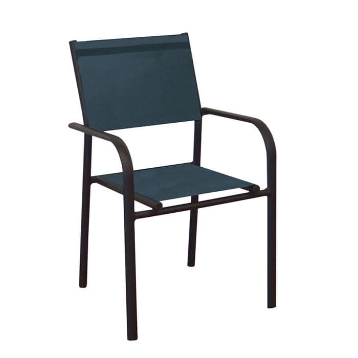 Fauteuil de jardin empilable aluminium et toile - Duca-PROLOISIRS