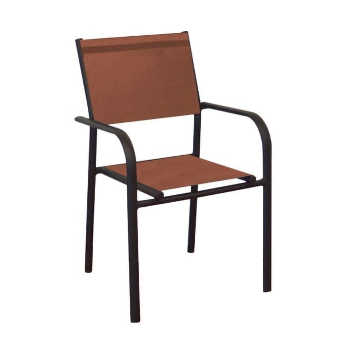 Fauteuil de jardin empilable aluminium et toile - Duca-PROLOISIRS