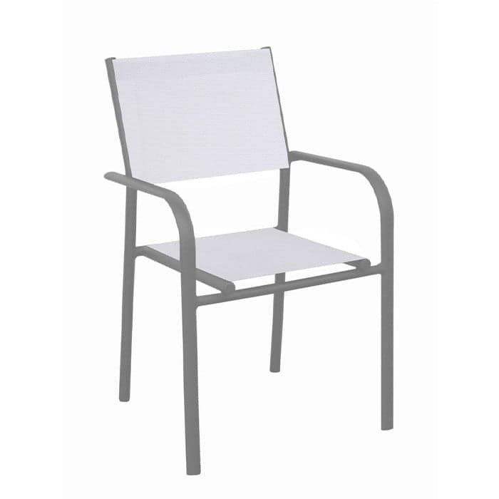 Fauteuil de jardin empilable aluminium et toile - Duca-PROLOISIRS