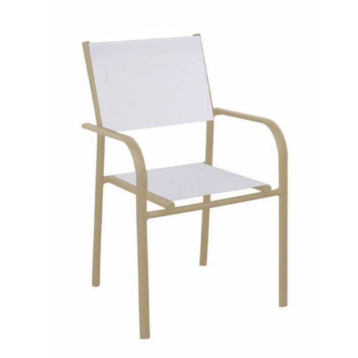 Fauteuil de jardin empilable aluminium et toile - Duca-PROLOISIRS