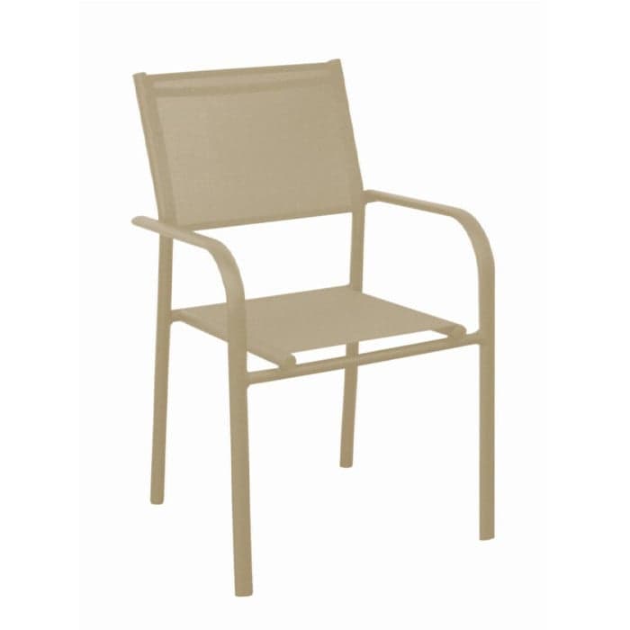Fauteuil de jardin empilable aluminium et toile - Duca-PROLOISIRS