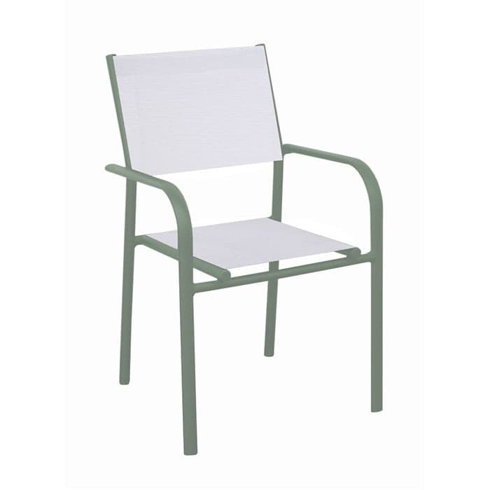 Fauteuil de jardin empilable aluminium et toile - Duca-PROLOISIRS