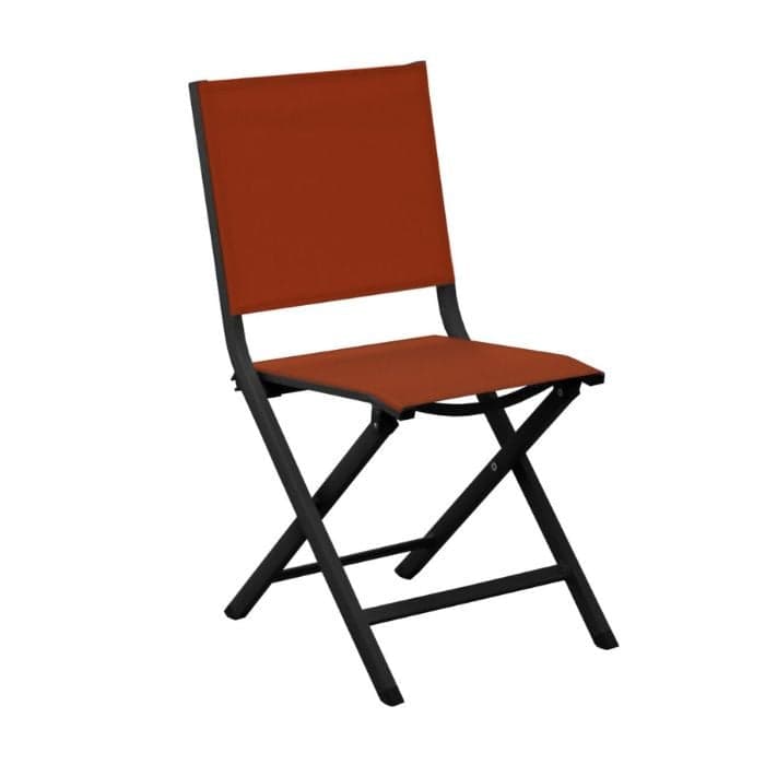 Chaise de jardin pliante aluminium et toile - Théma-PROLOISIRS