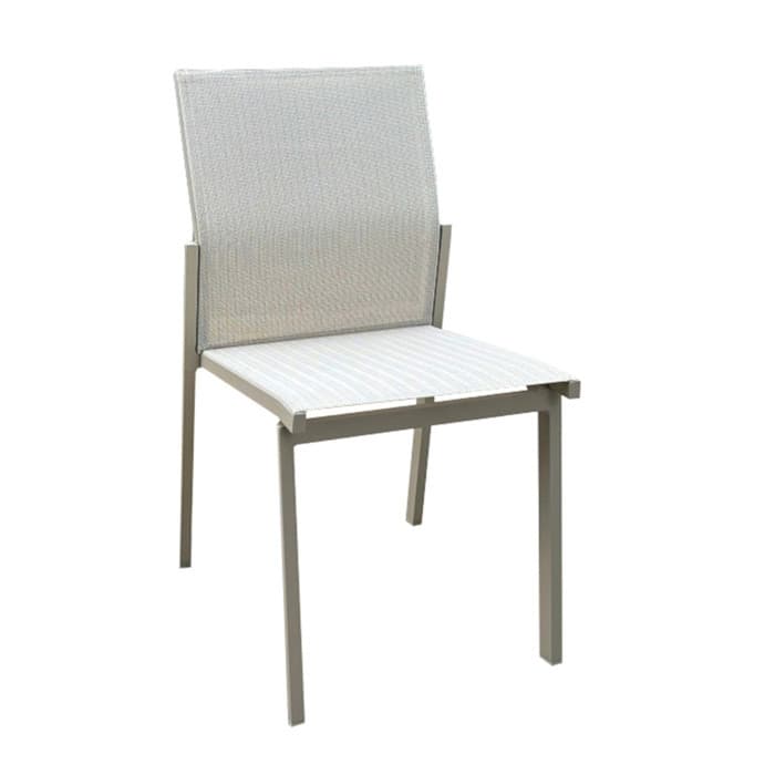 Chaise de jardin empilable aluminium et toile - Delia-PROLOISIRS