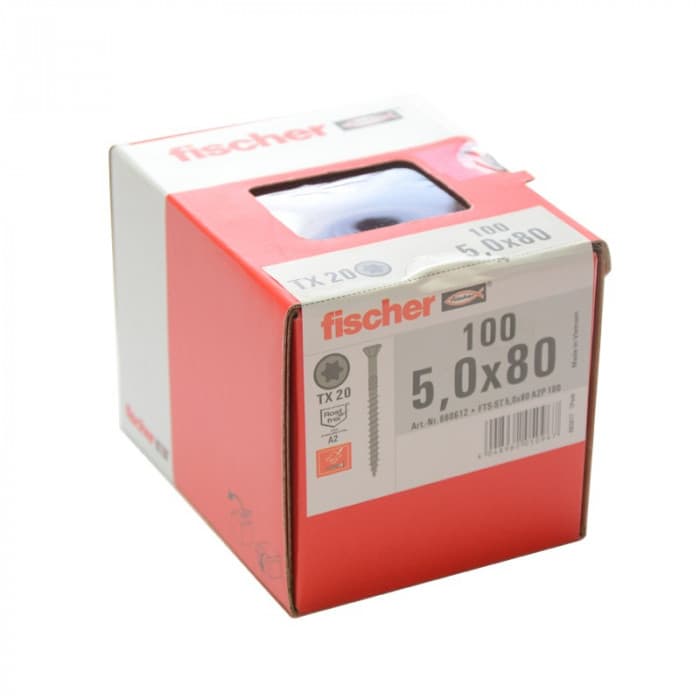 Vis 5x80 A2 Grise Fischer Terrasse BTE 100-FISCHER