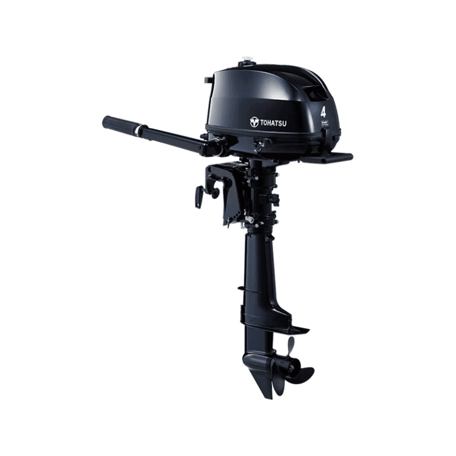 Tohatsu MFS4D DL 4-Takt Außenbordmotor – Langschaft, Pinnensteuerung, Handstart, eingeb. Tank – Modelljahr 2025