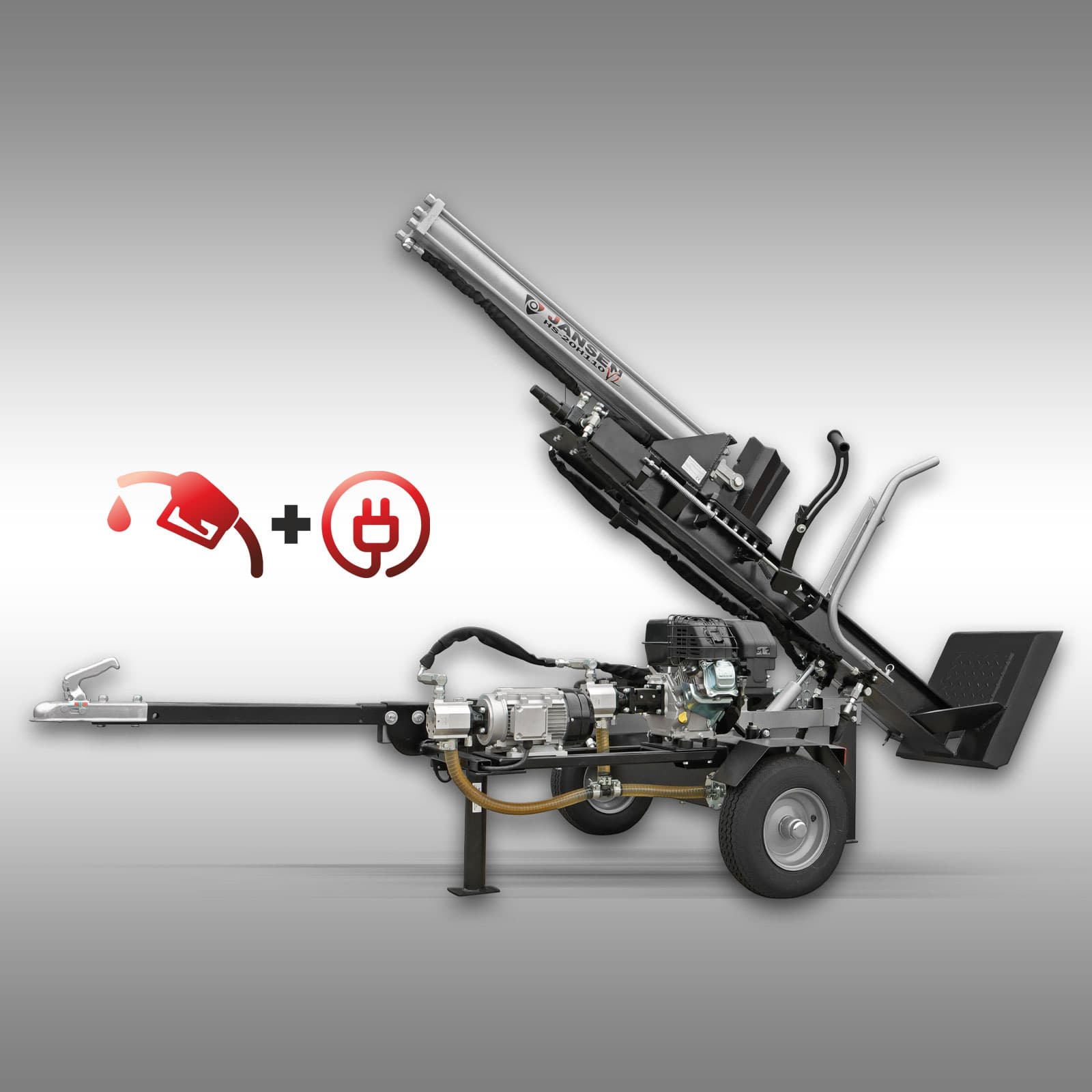 Holzspalter Jansen HS-20H110K-V2, KOMBI, Benzin+Elektro, 20 t, stehend-Neu