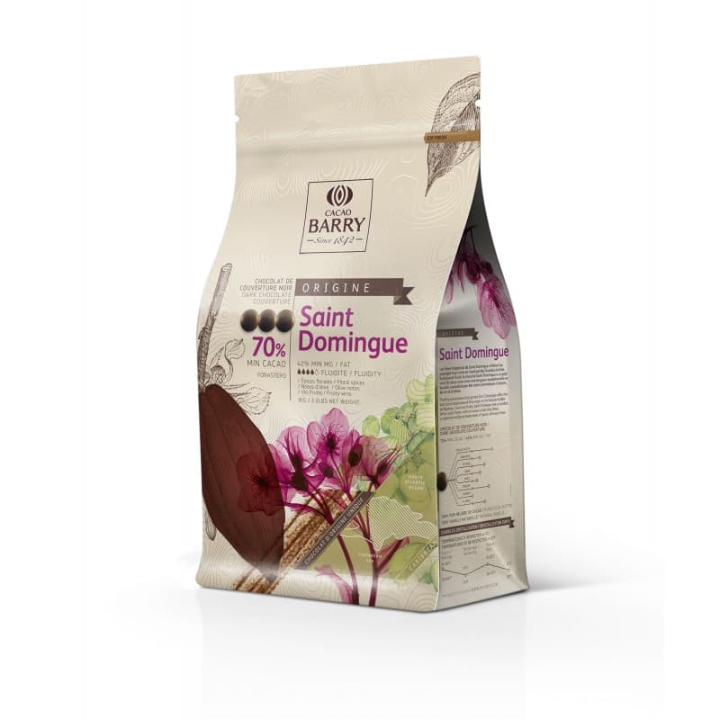 Chocolat noir de couverture Origine Saint Domingue 70% : Poids - 1 kg