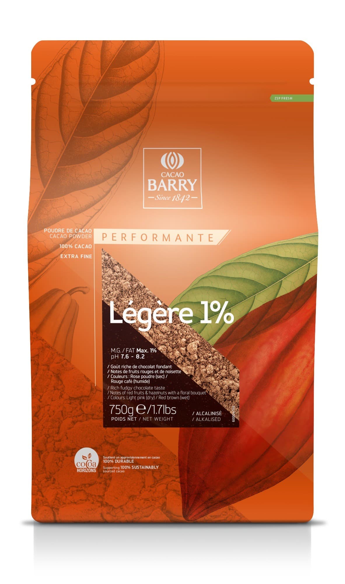 Poudre de cacao Légère 1% : Poids - 750 g