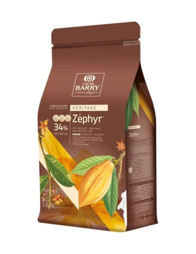 Chocolat blanc de couverture Zephyr 34% : Poids - 5 kg