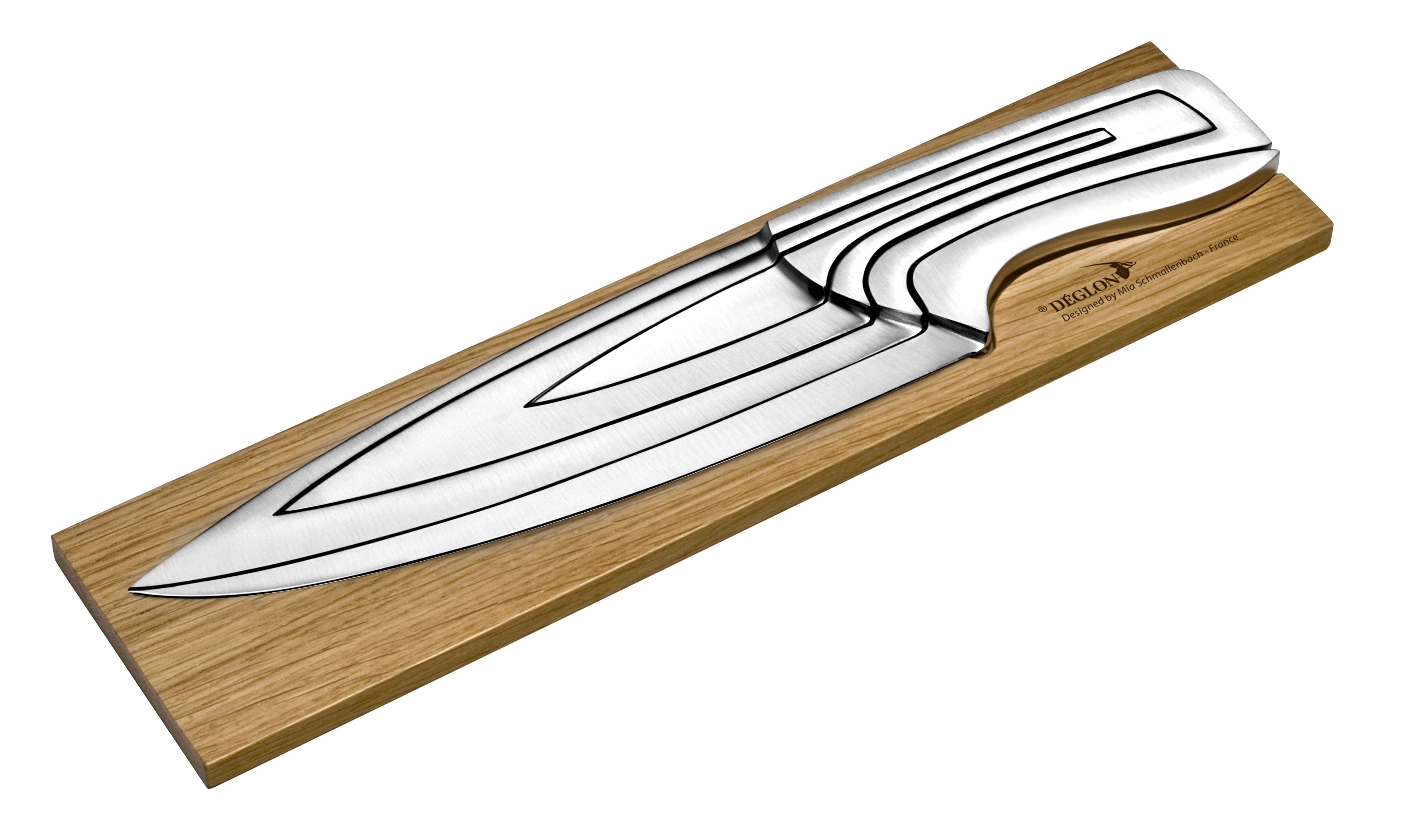 Coffret Meeting 4 couteaux de cuisine support chêne
