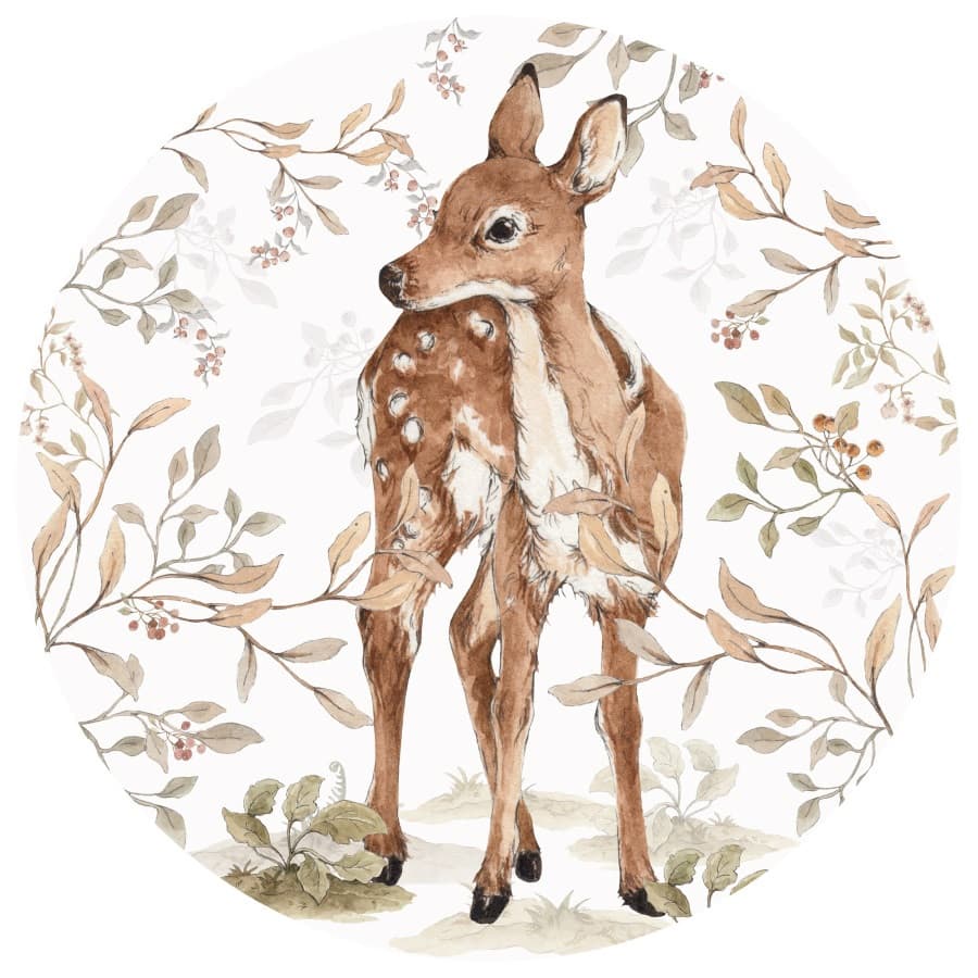 Grand sticker rond biche