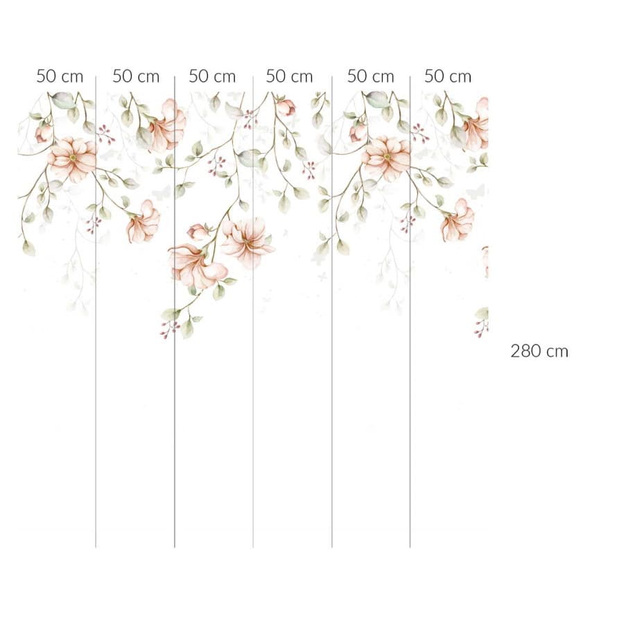 Papier peint Fleurs romantiques - paradise garden