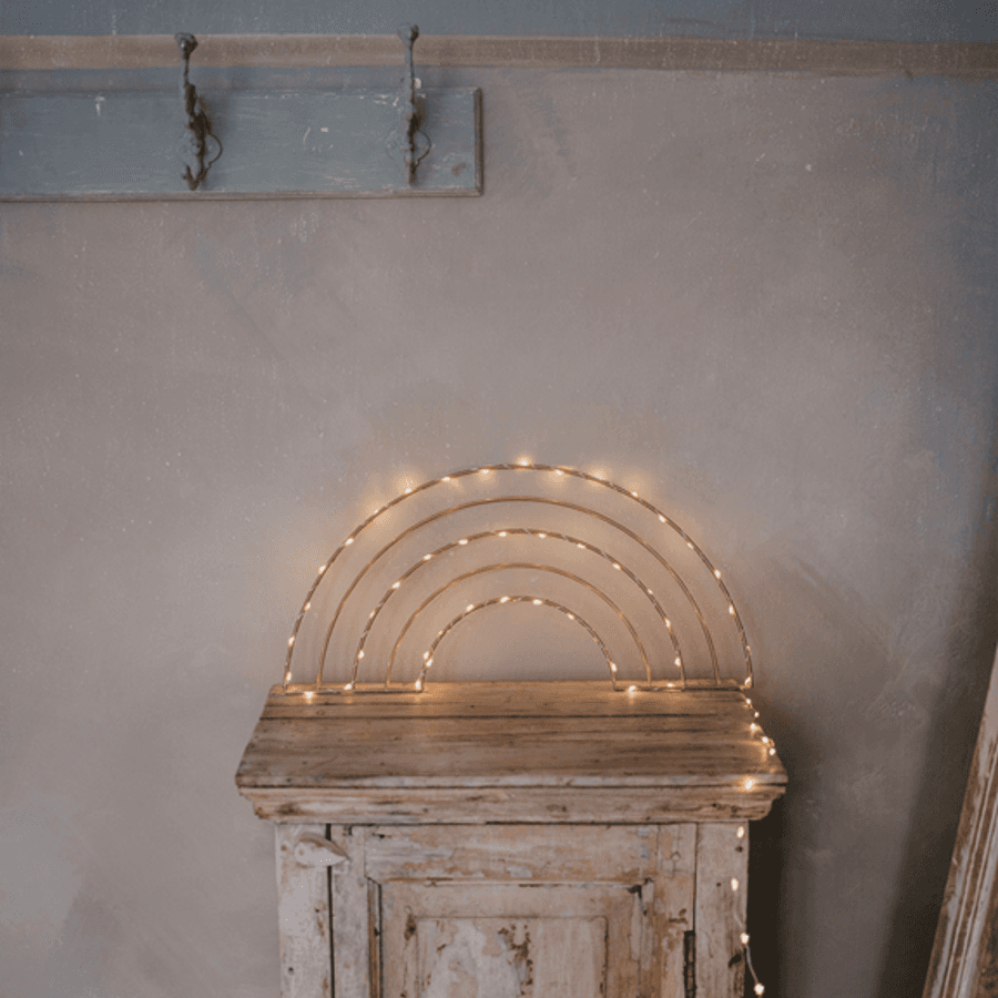 Lampe guirlande dorée LED arc-en-ciel