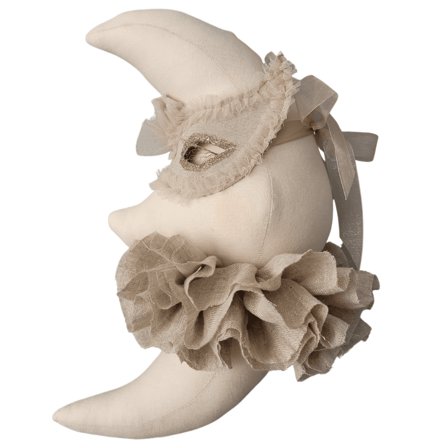 Lune en lin crème beige avec masque à suspendre