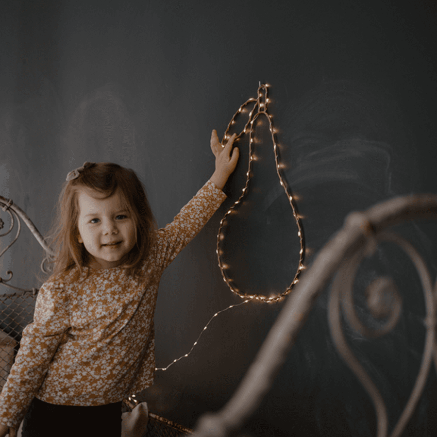 Lampe guirlande dorée LED poire