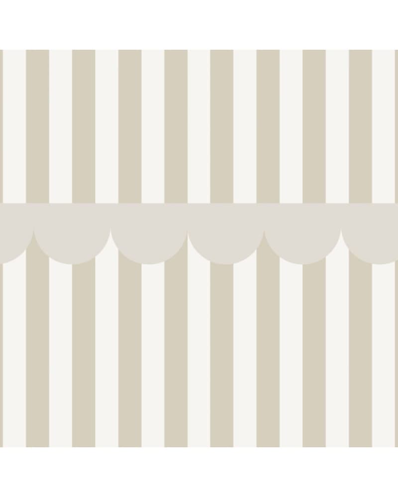 Papier peint à rayures - beige et blanc