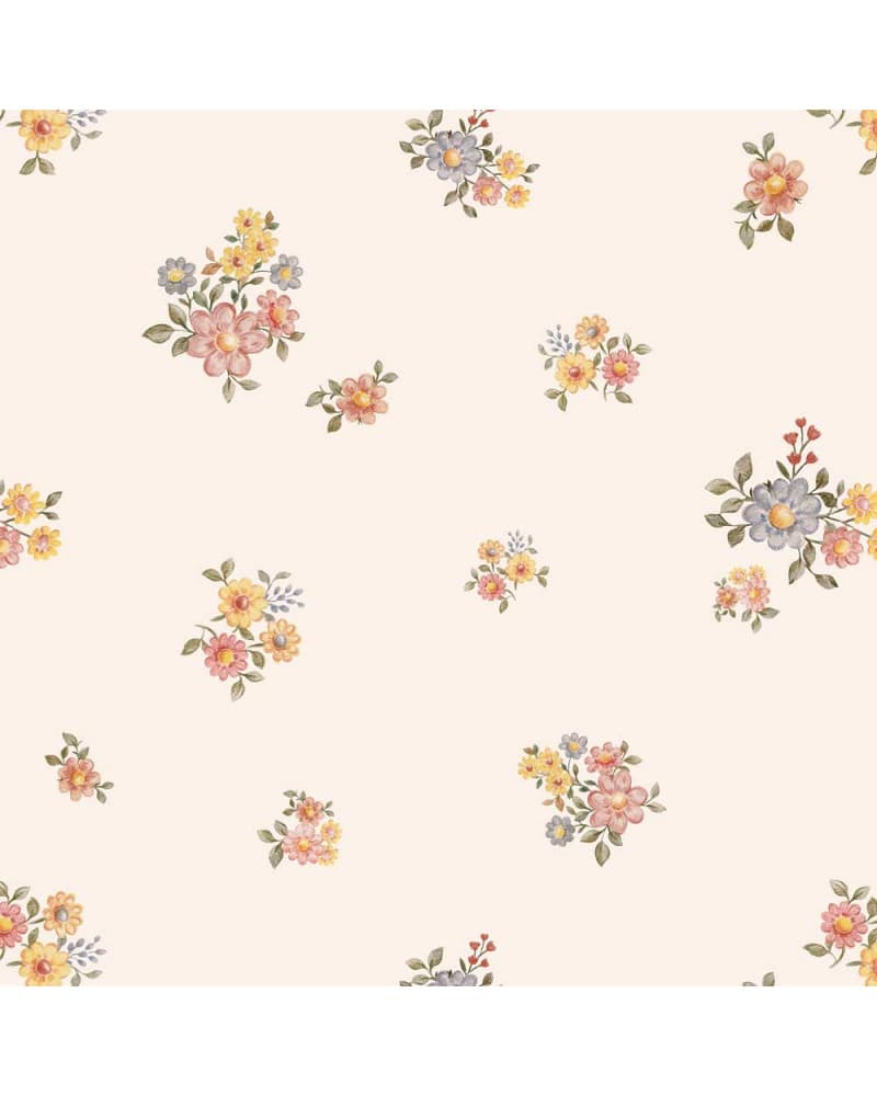 Echantillon papier peint - petites fleurs des champs