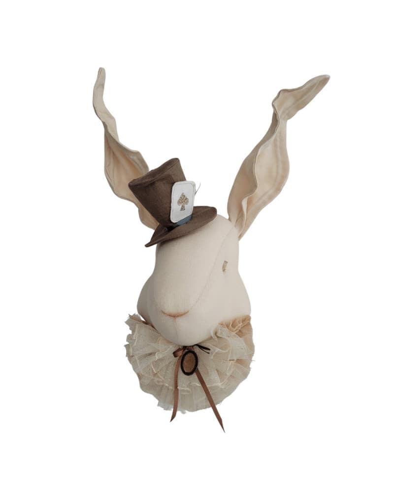 Trophée Lapin en lin beige - M. Hatter