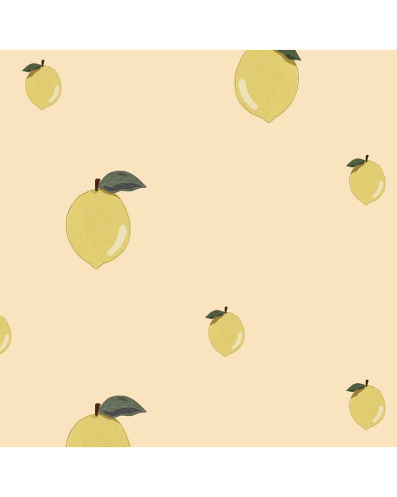 Papier peint enfant citrons saumon