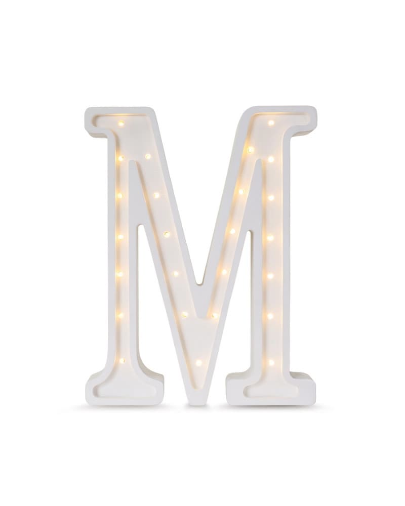 Lampe veilleuse en bois lettre M