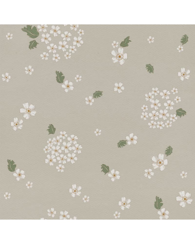 Papier peint enfant petites fleurs blanches