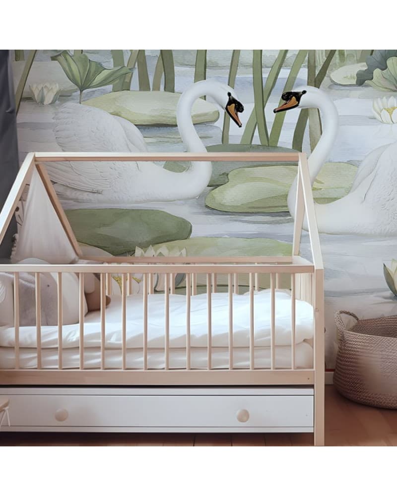 Papier peint enfant cygnes Spectacular Swans
