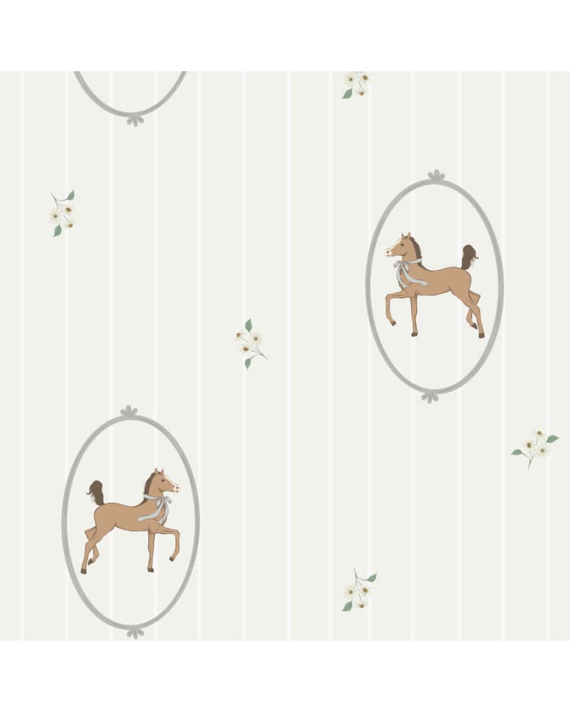 Papier peint enfant - Cheval à bascule