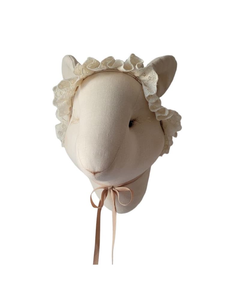 Trophée souris en lin light beige - Lucrèce