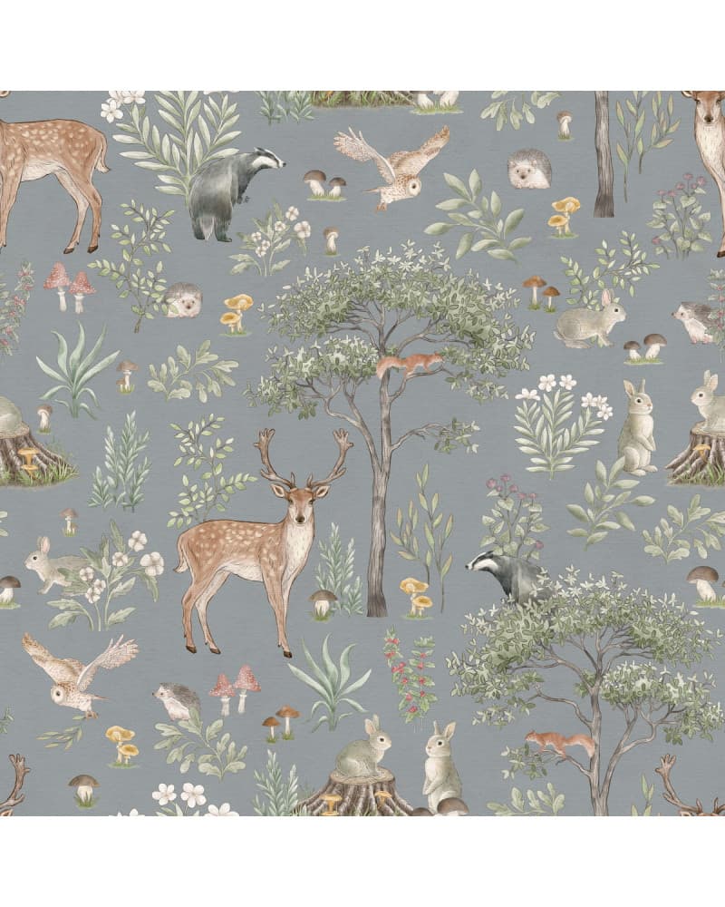 Papier peint enfant Fantastic Forest - blue