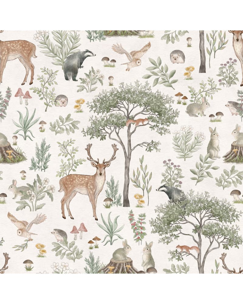 Papier peint enfant Fantastic Forest - white