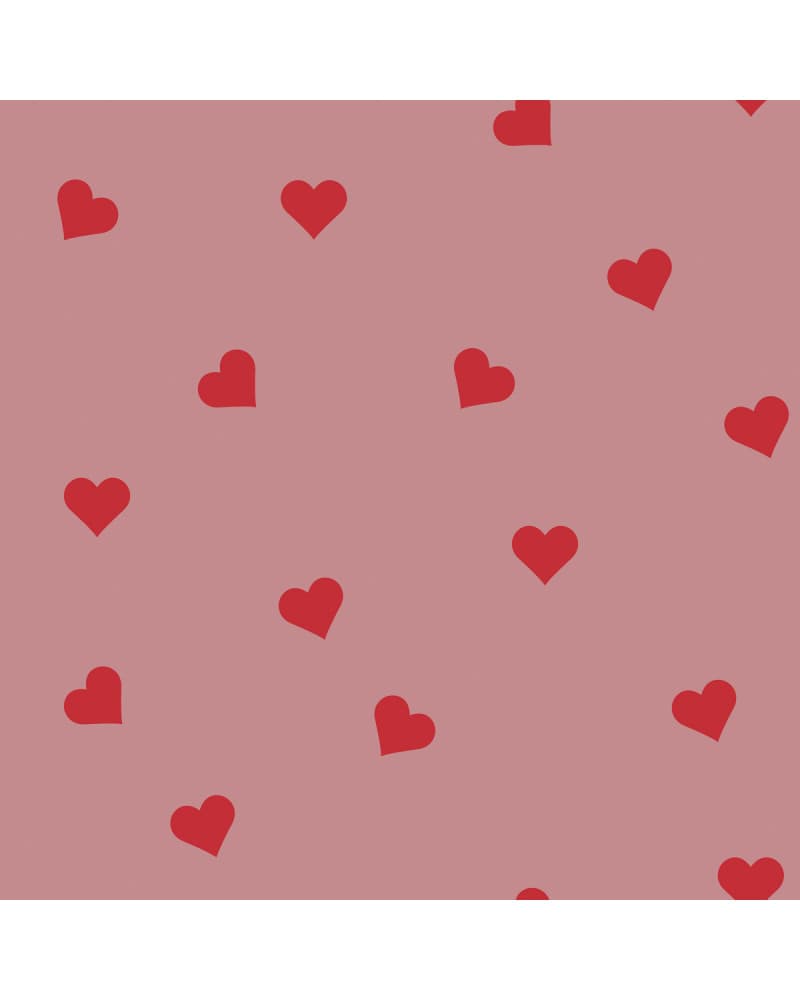 Papier peint enfant cœurs - fond rose