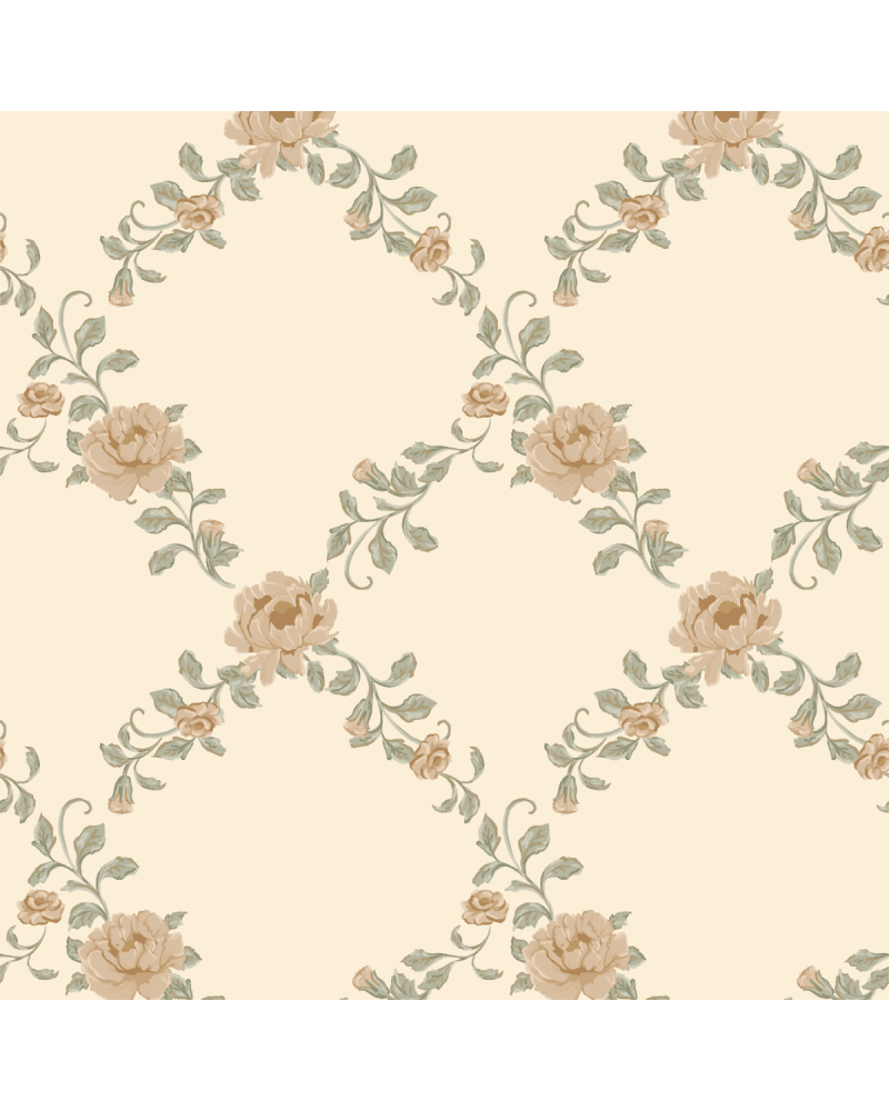 Papier peint enfant - Losange de Pivoines