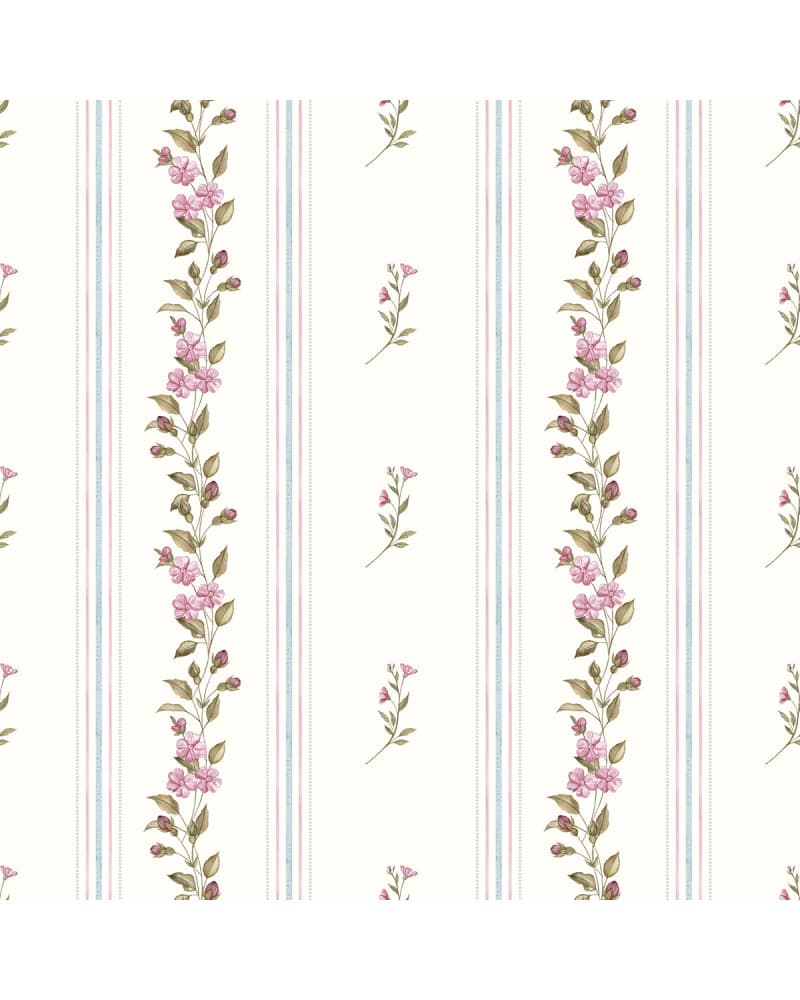 Papier peint enfant - Nostalgie Fleurie - Rose