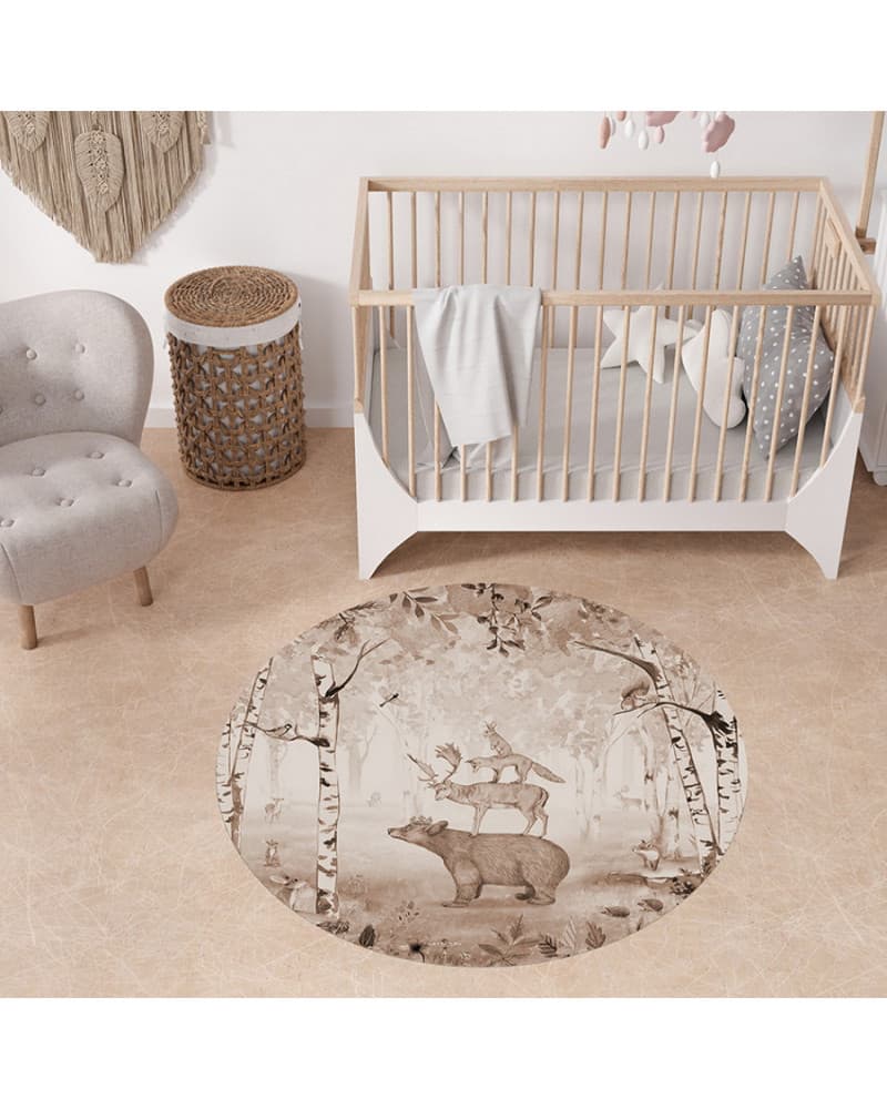 Tapis enfant rond en vinyl Bear King