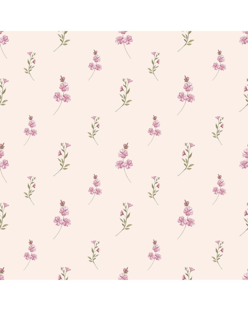 Echantillon papier peint enfant Brise Florale - rose
