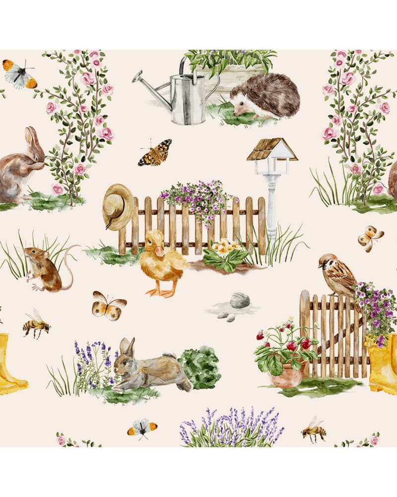 Echantillon papier peint enfant - Ballade Au Jardin
