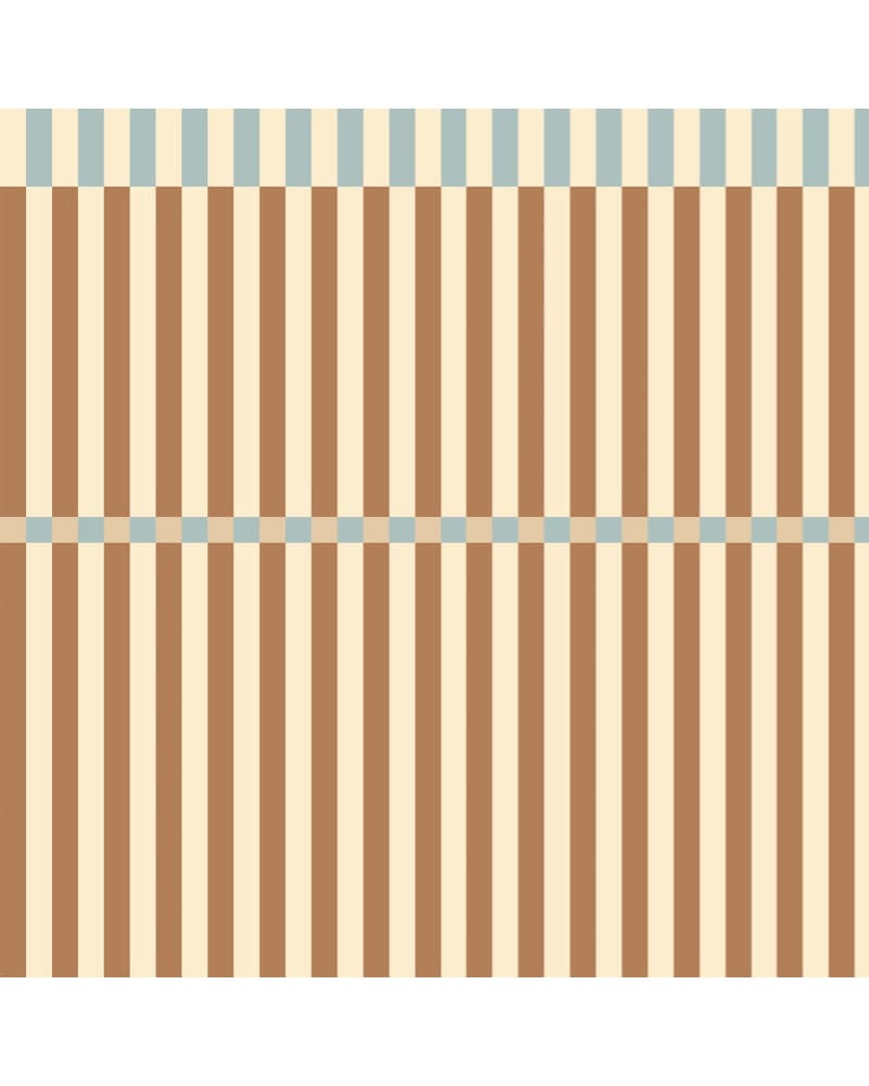 Papier Peint Enfant Nostalgie – Rayures Brun et Bleu Vintage