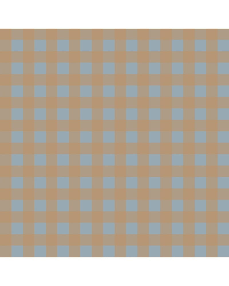 Papier Peint Enfant Carreaux Minimini – Brun et Bleu