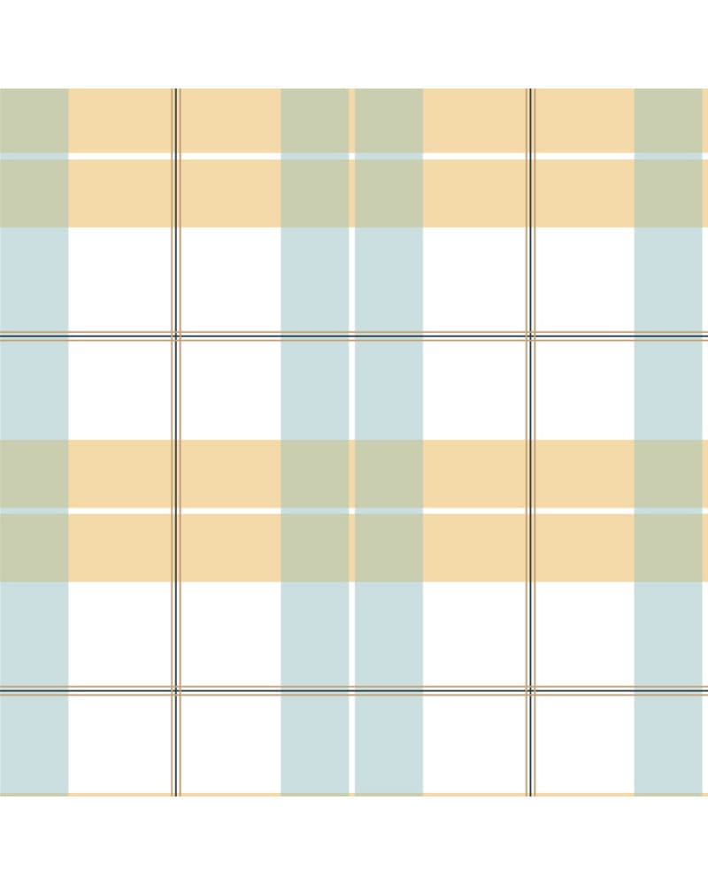 Papier Peint Enfant Carreaux Maxi – Jaune et Bleu