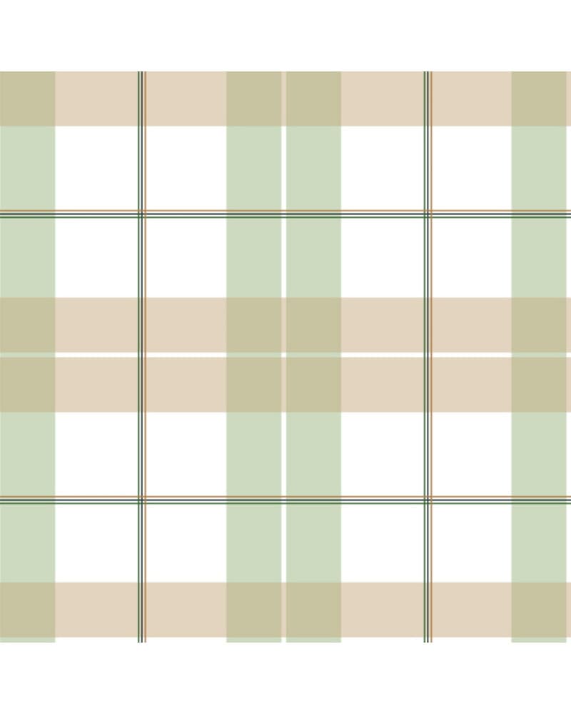 Papier Peint Enfant Carreaux Maxi – Beige et Vert