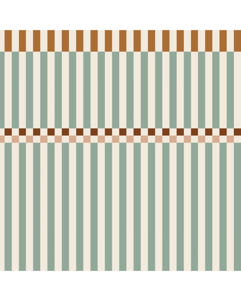 Papier Peint Enfant – Rayures Happy Vert et Cerise
